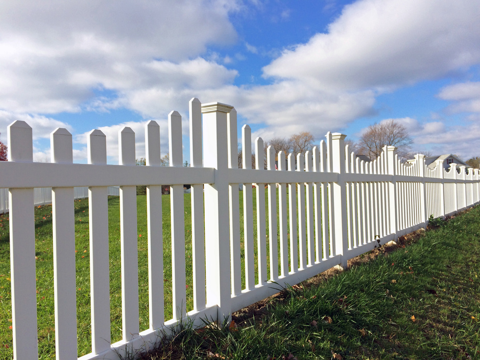 White vinyl fence