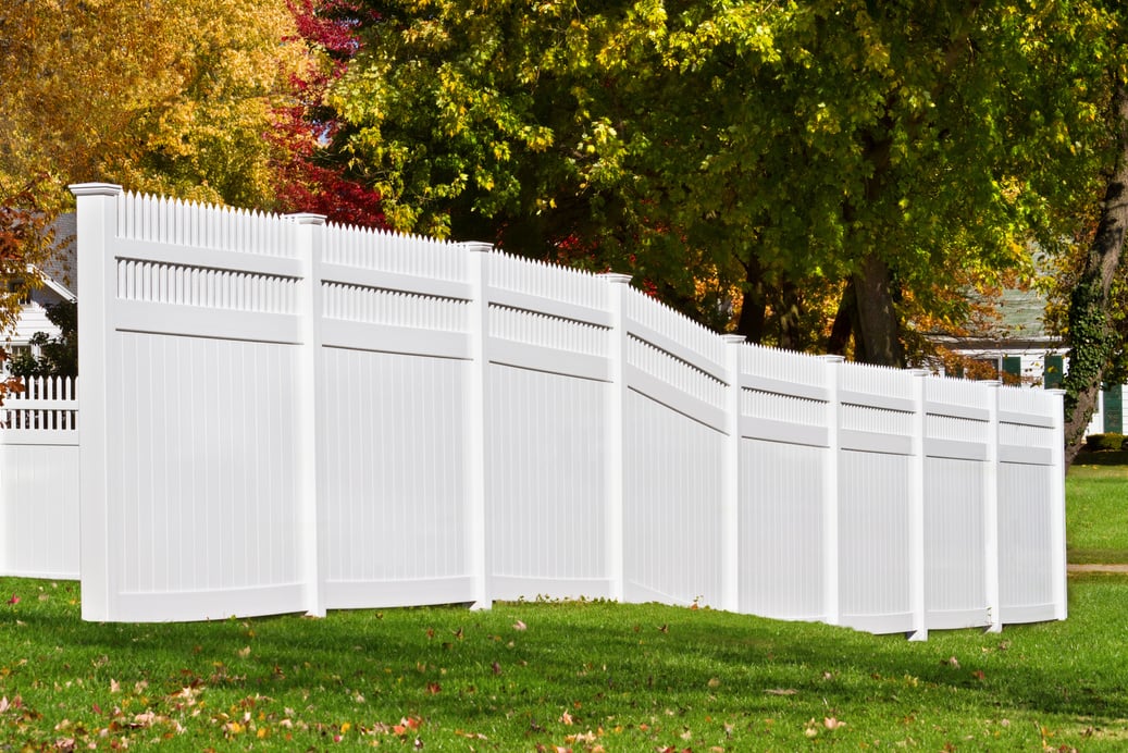 White vinyl fence