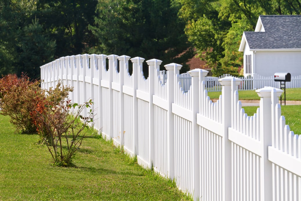 White vinyl fence